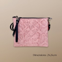 Sac Pochette Reptile Rose