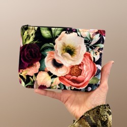 Pochette Plate Velours Fleur