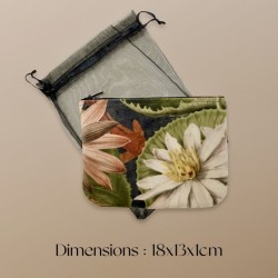 Pochette Plate Velours Nénuphar